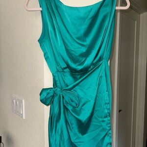 RNWY Satin Teal Mini Dress